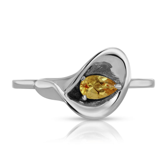 CITRINE CALLA LILY RING