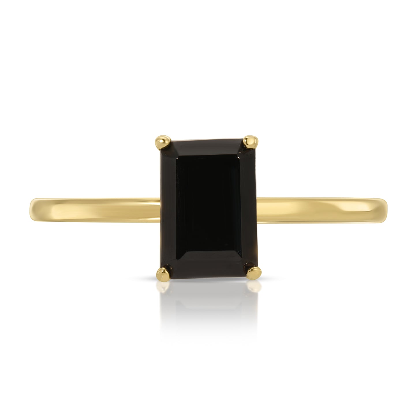 ONYX EMERALD CUT SOLITAIRE RING