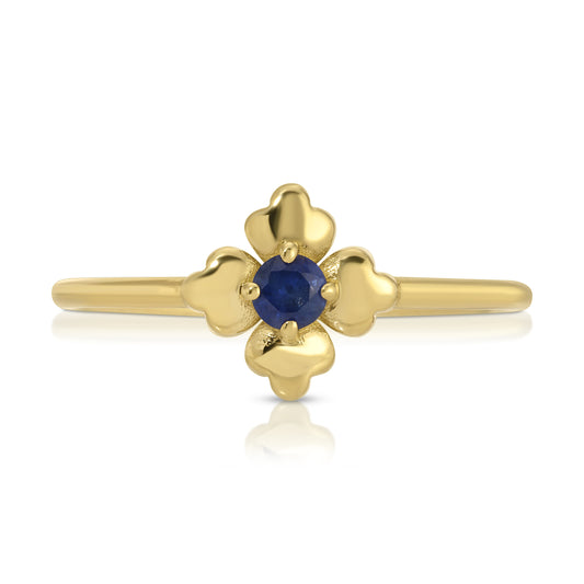 BLUE SAPPHIRE CLOVER TALAVERA RING