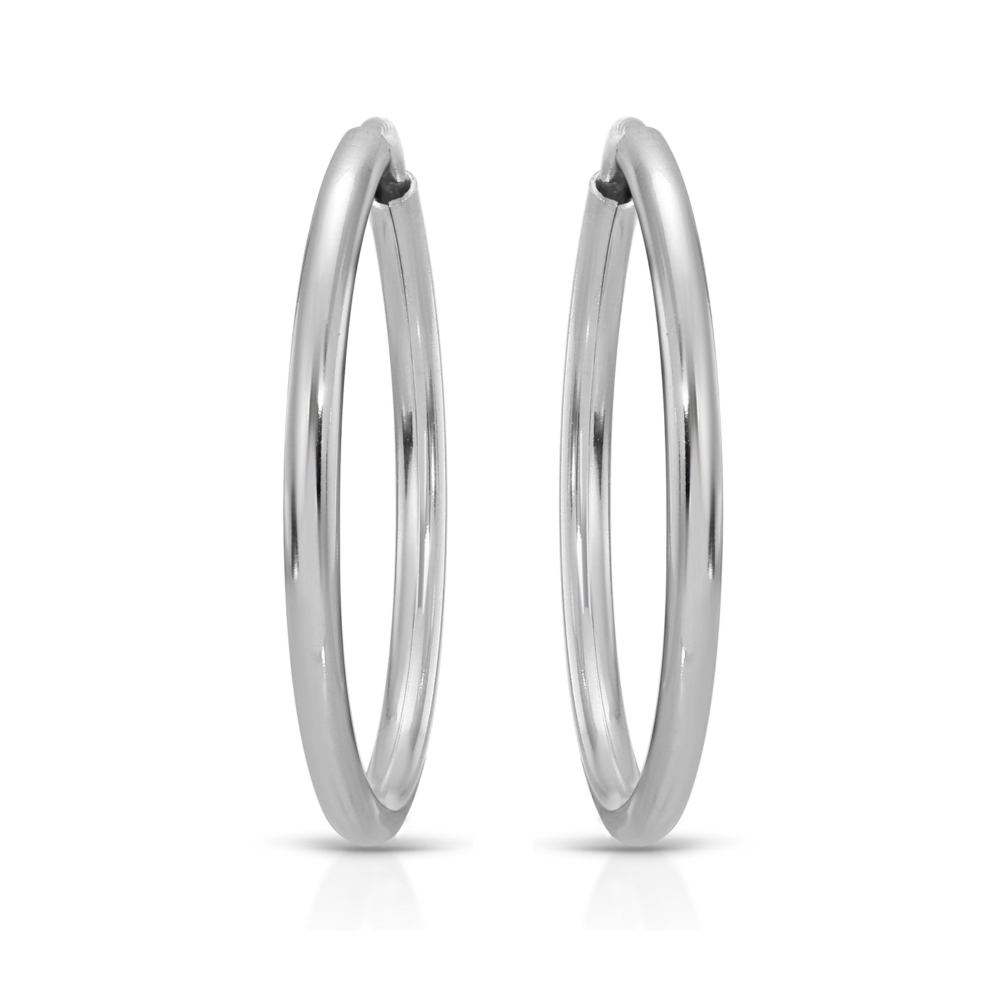 STERLING SILVER ENDLESS HOOPS