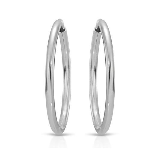 STERLING SILVER ENDLESS HOOPS