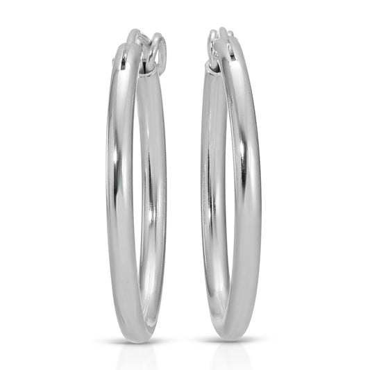 STERLING SILVER 24MM HOOP (PAIR)