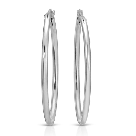 STERLING SILVER 42MM HOOP (PAIR)