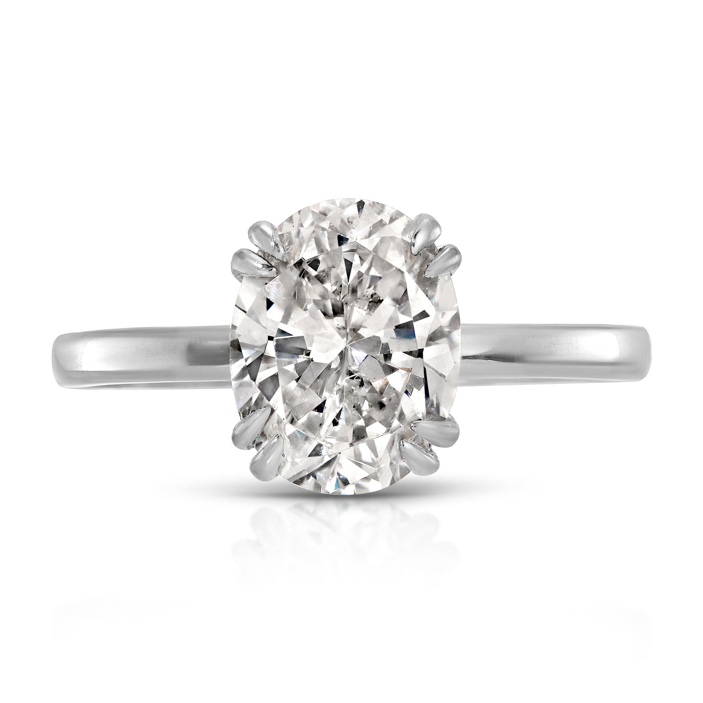 OVAL DIAMOND DOUBLE CLAW PRONG SOLITAIRE RING