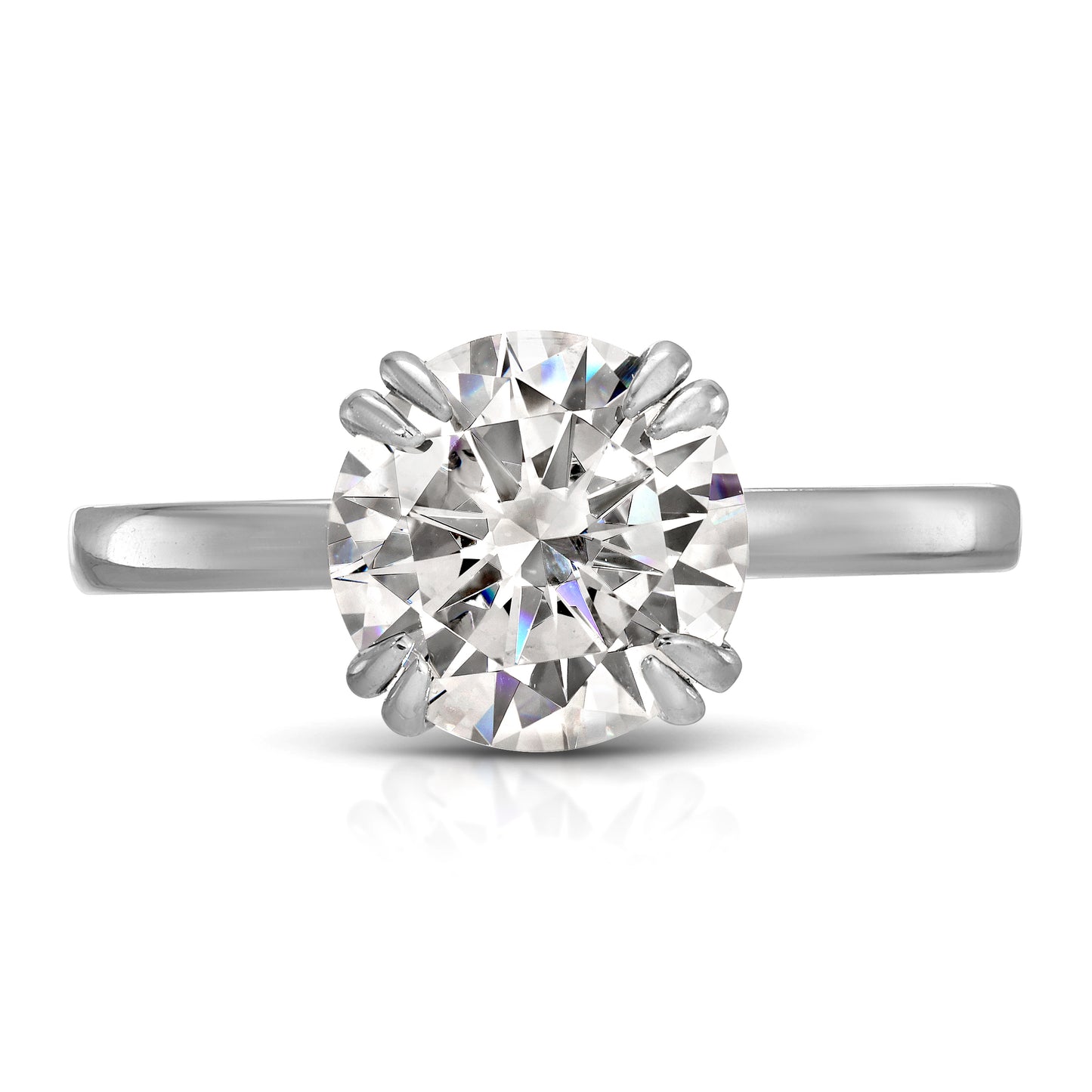 ROUND DIAMOND DOUBLE CLAW PRONG SOLITAIRE RING