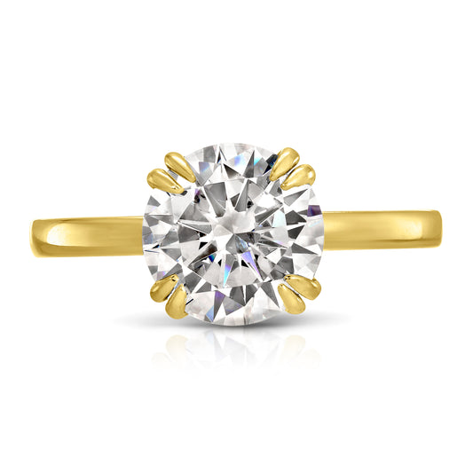 ROUND DIAMOND DOUBLE CLAW PRONG SOLITAIRE RING