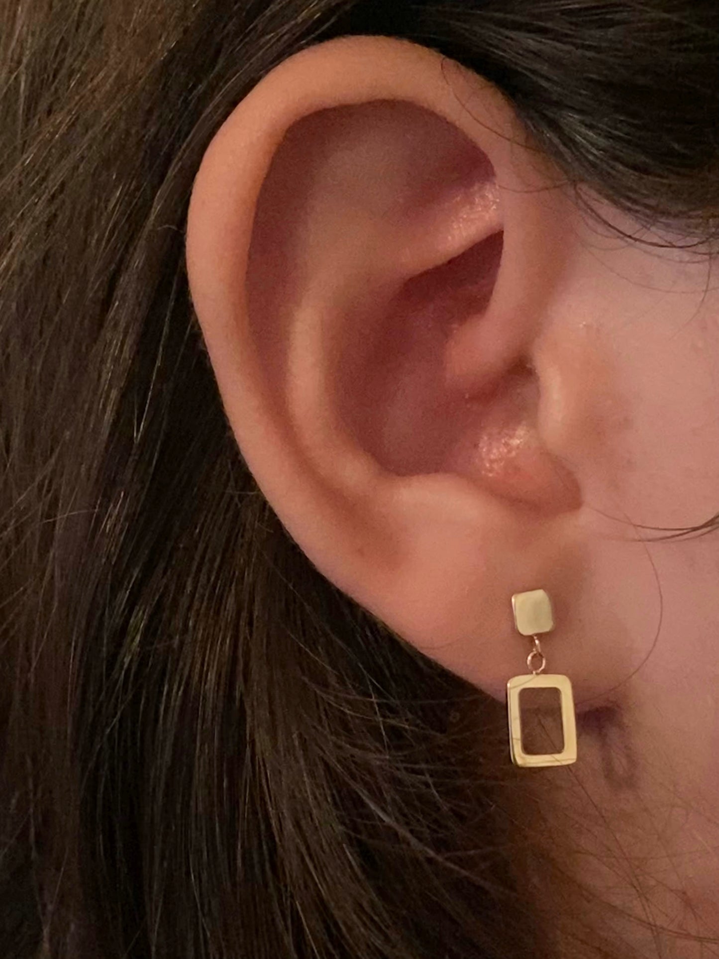 RETRO SQUARE DANGLE EARRING