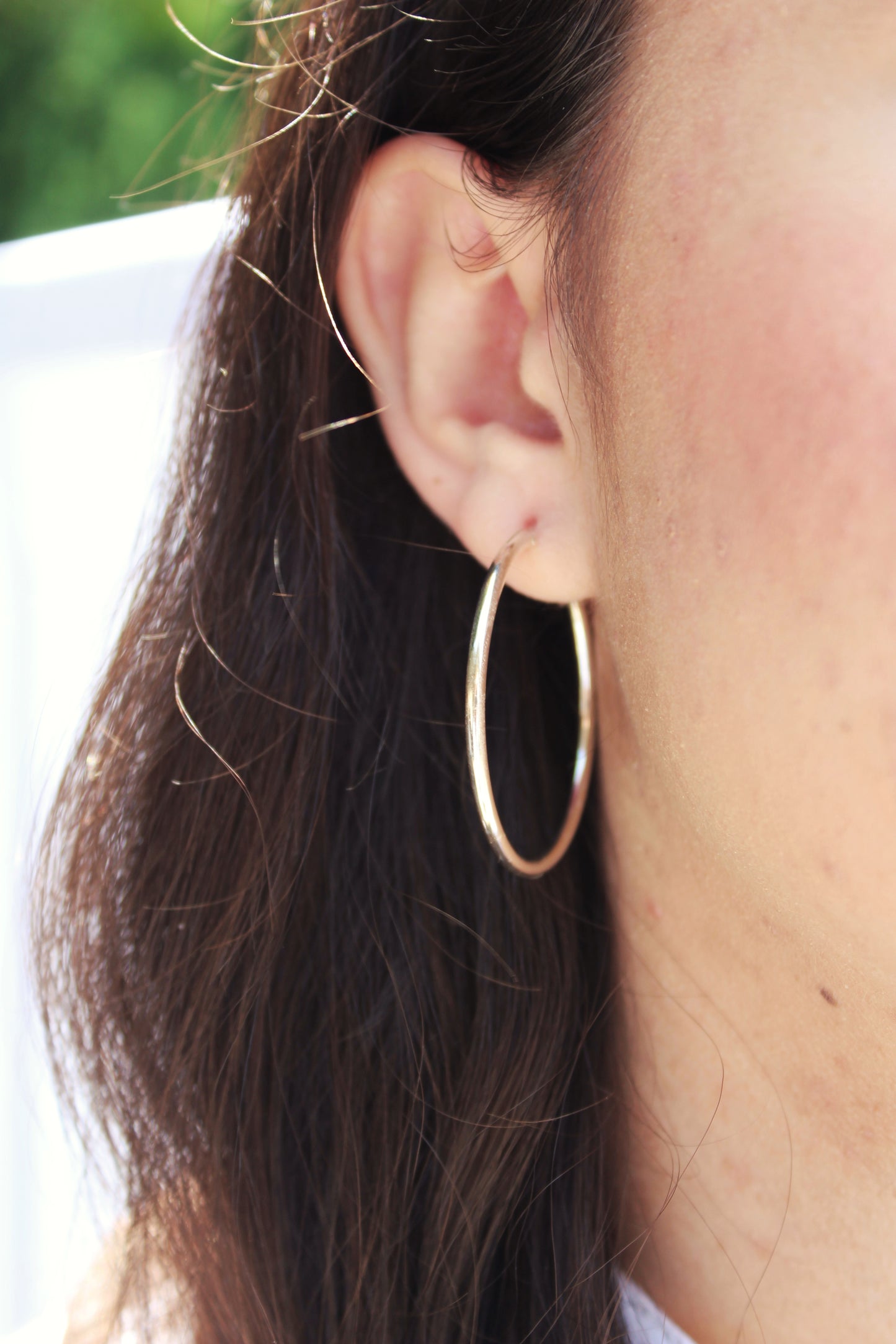 STERLING SILVER 42MM HOOP (PAIR)