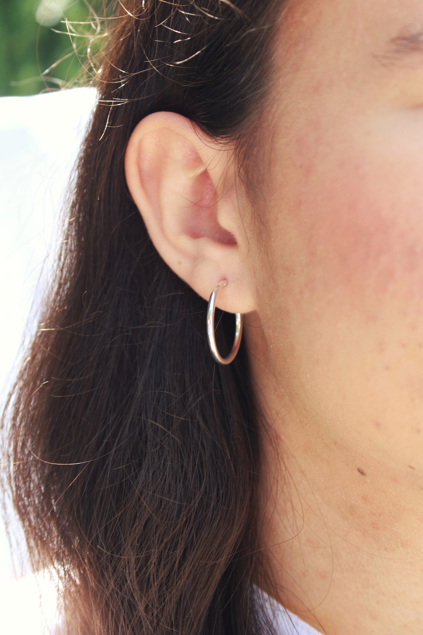 STERLING SILVER 24MM HOOP (PAIR)