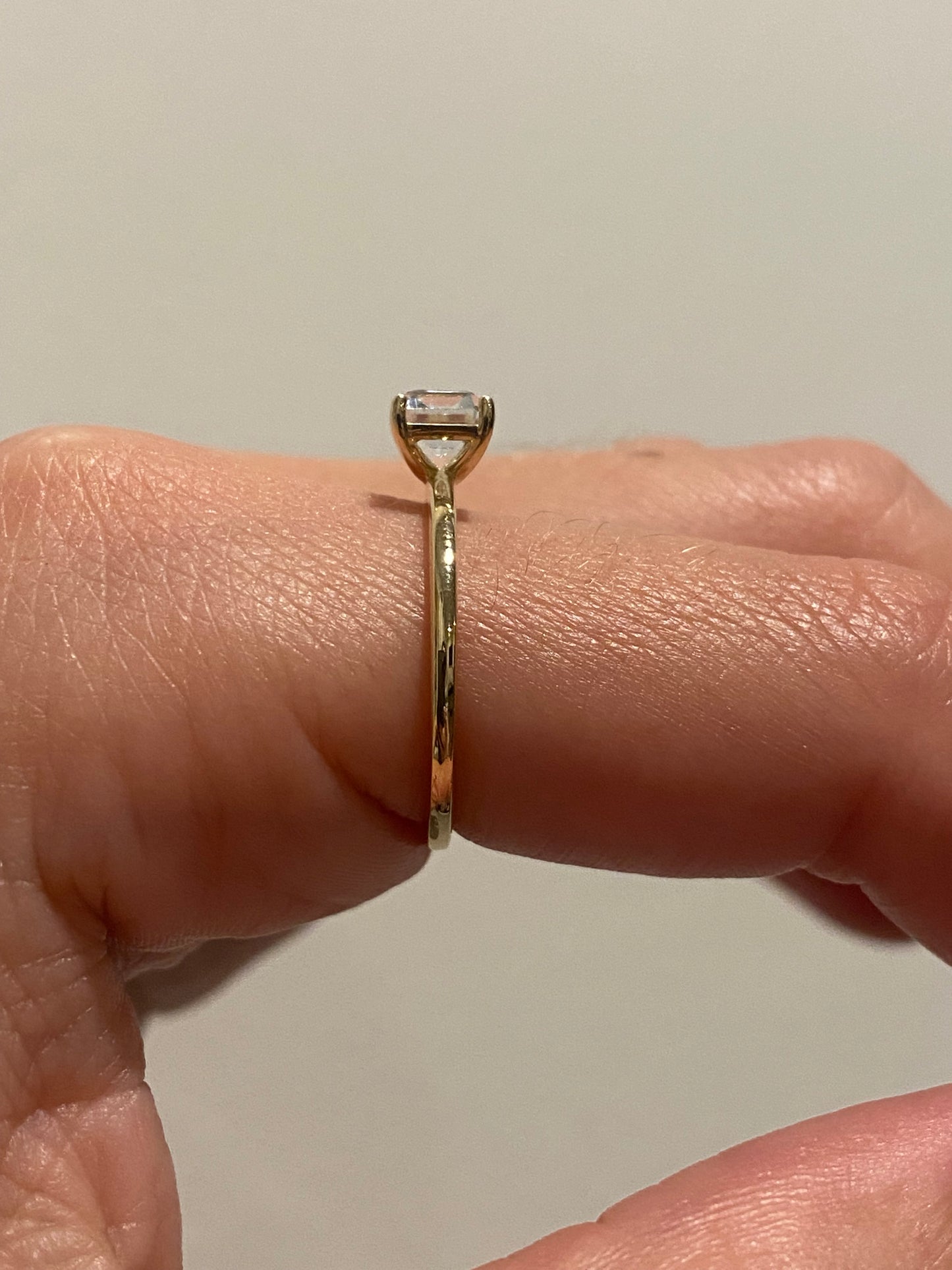 HORIZONTAL EMERALD CUT DIAMOND RING