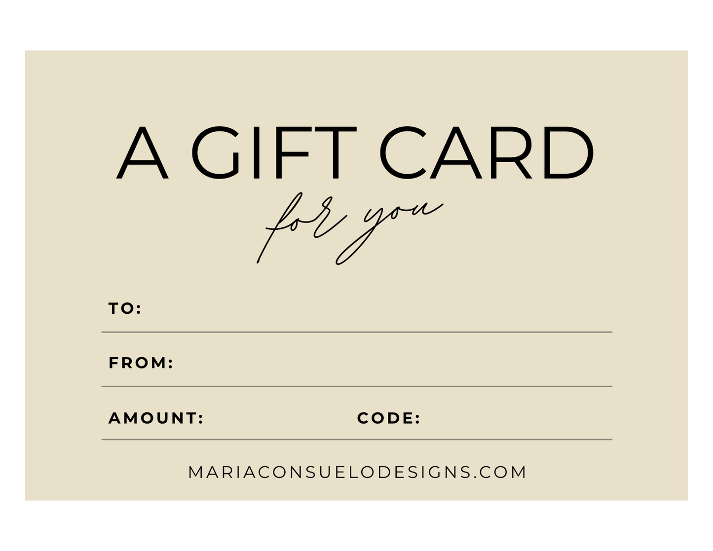 MARIA CONSUELO GIFT CARD