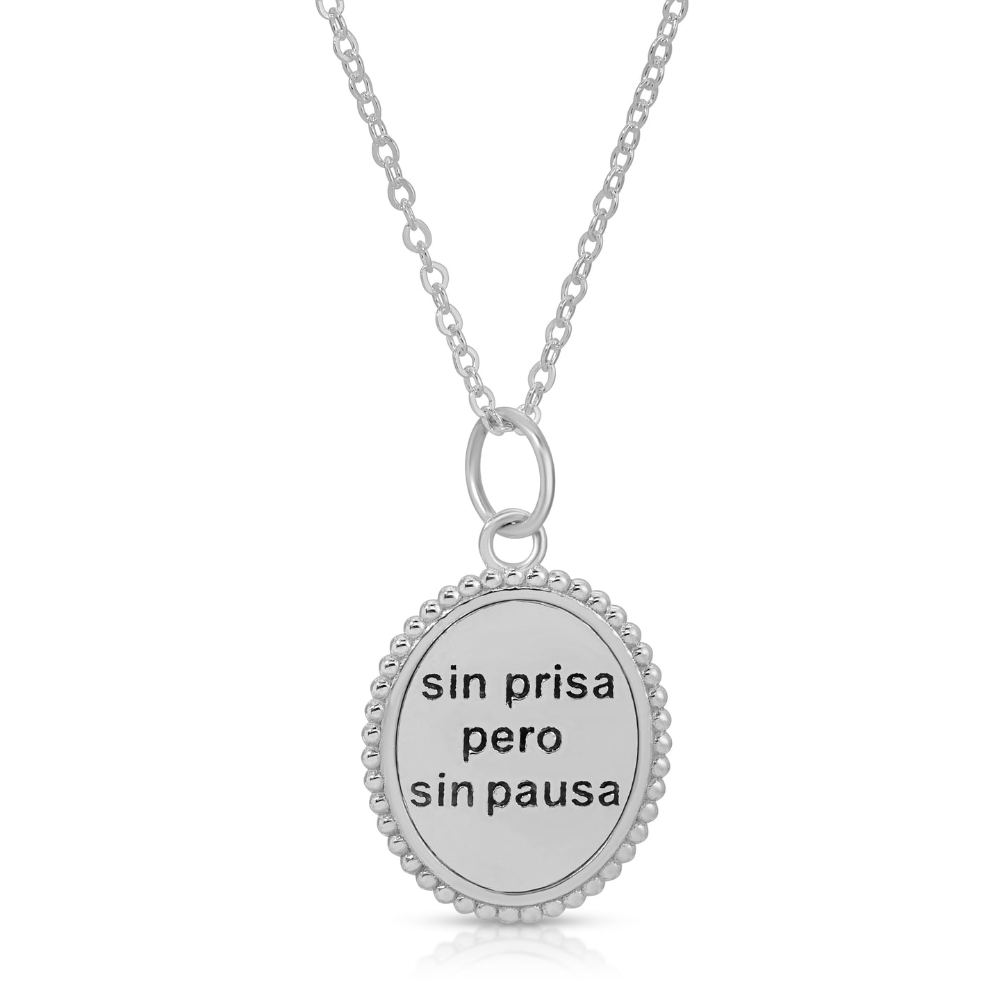 SIN PRISA PERO SIN PAUSA OVAL BEADED DICHO NECKLACE
