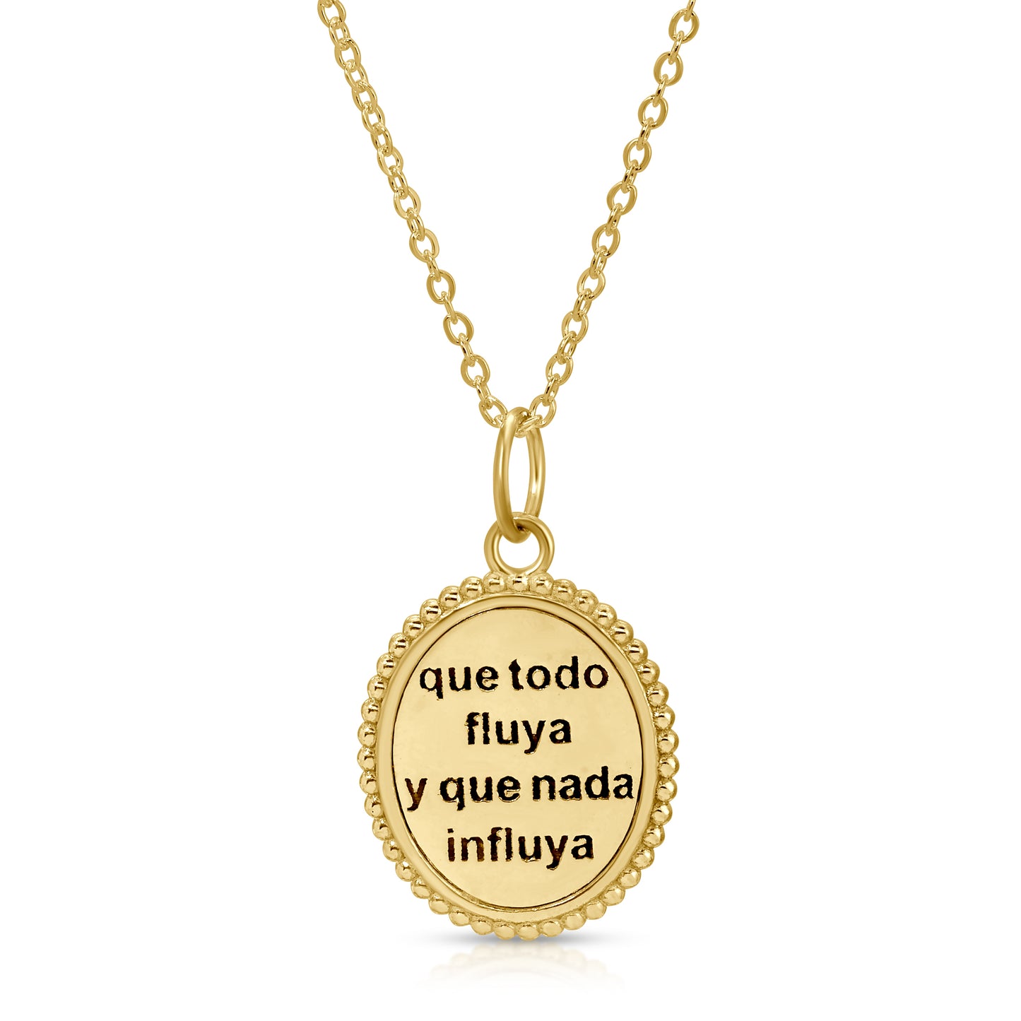 QUE TODO FLUYA Y NADA INFLUYA OVAL BEADED DICHO NECKLACE