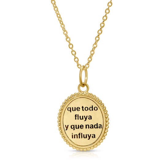 QUE TODO FLUYA Y NADA INFLUYA OVAL BEADED DICHO NECKLACE