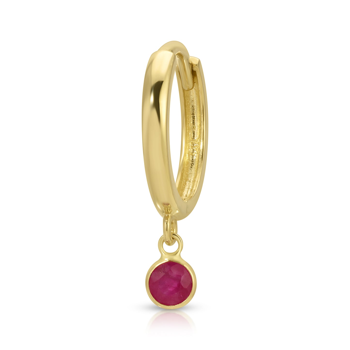 RUBY HUGGIE DANGLE EARRING