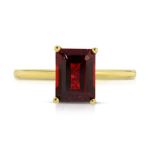 Load image into Gallery viewer, LARGE EMERALD CUT GARNET RING
