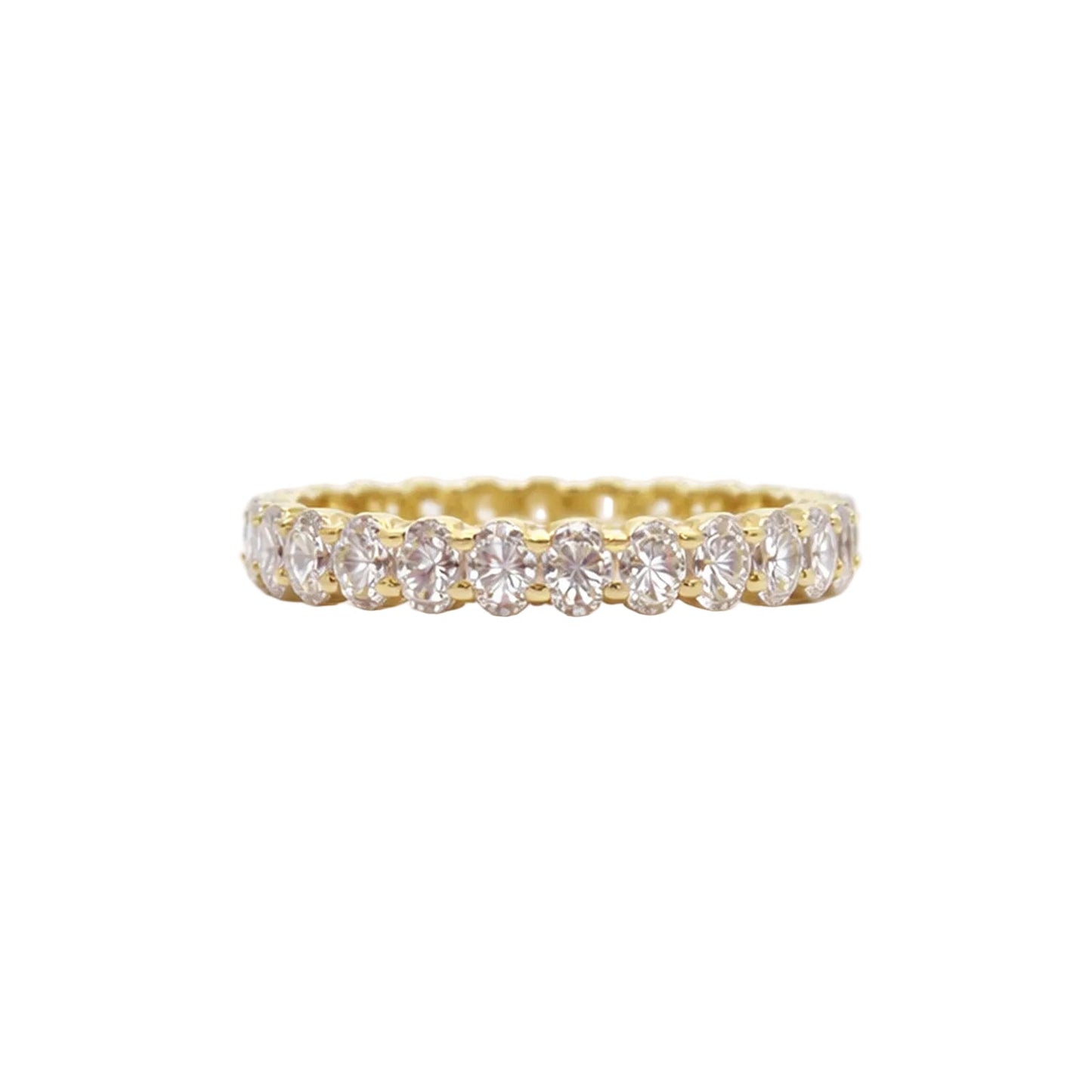 Oval White Diamond Eternity Band