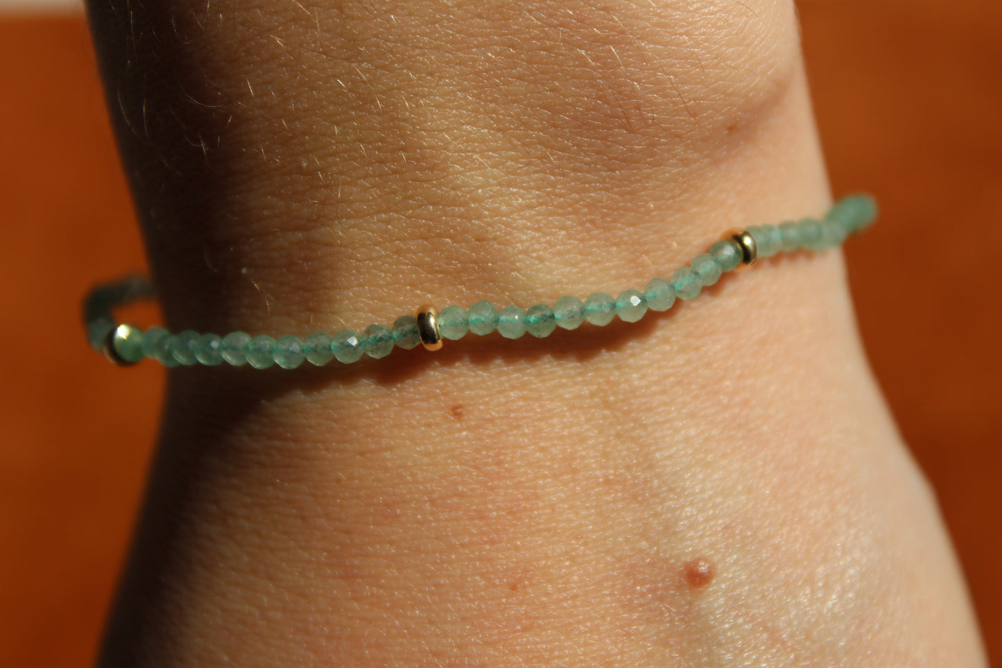 AVENTURINE GOLD BEADED BRACELET
