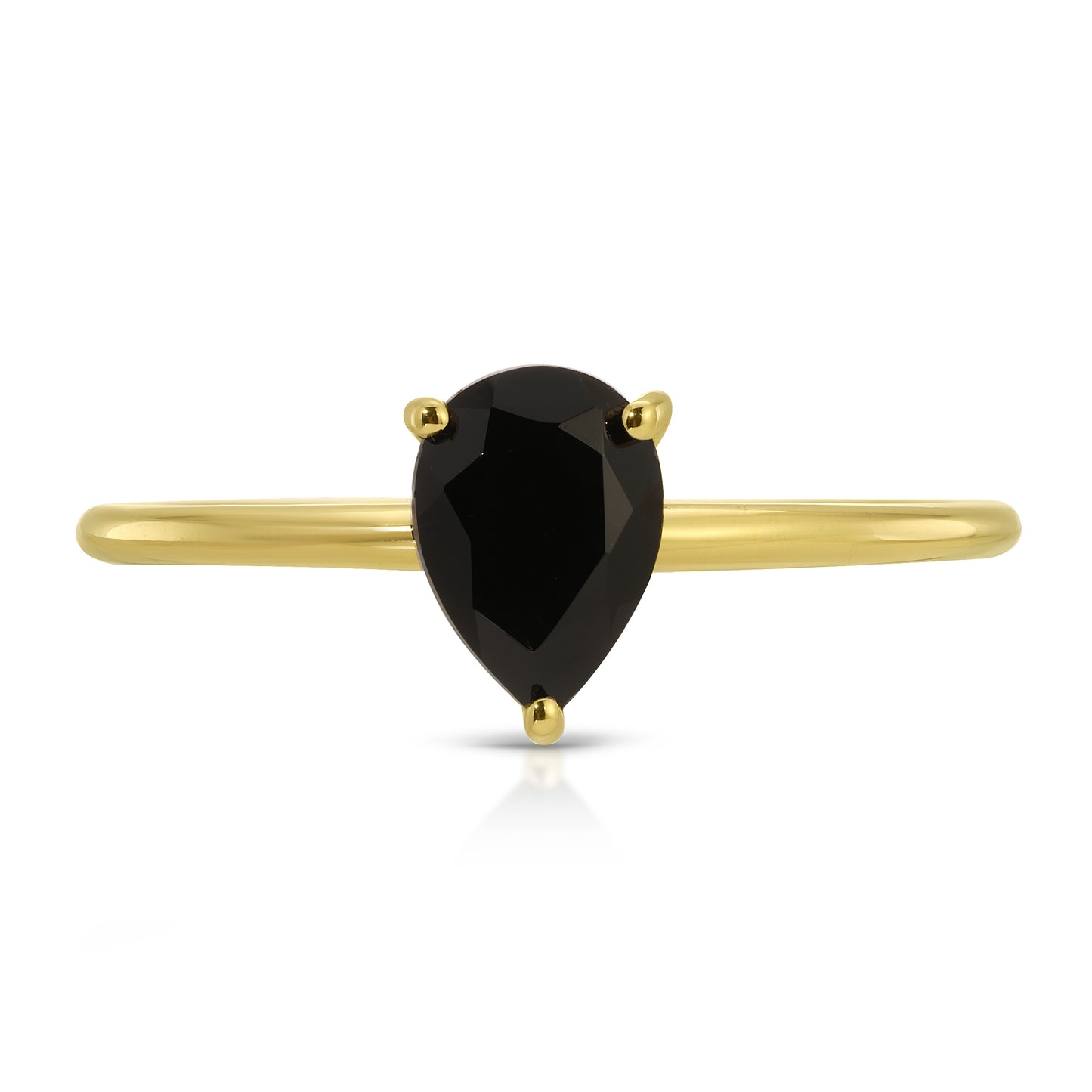 ONYX PEAR SOLITAIRE RING