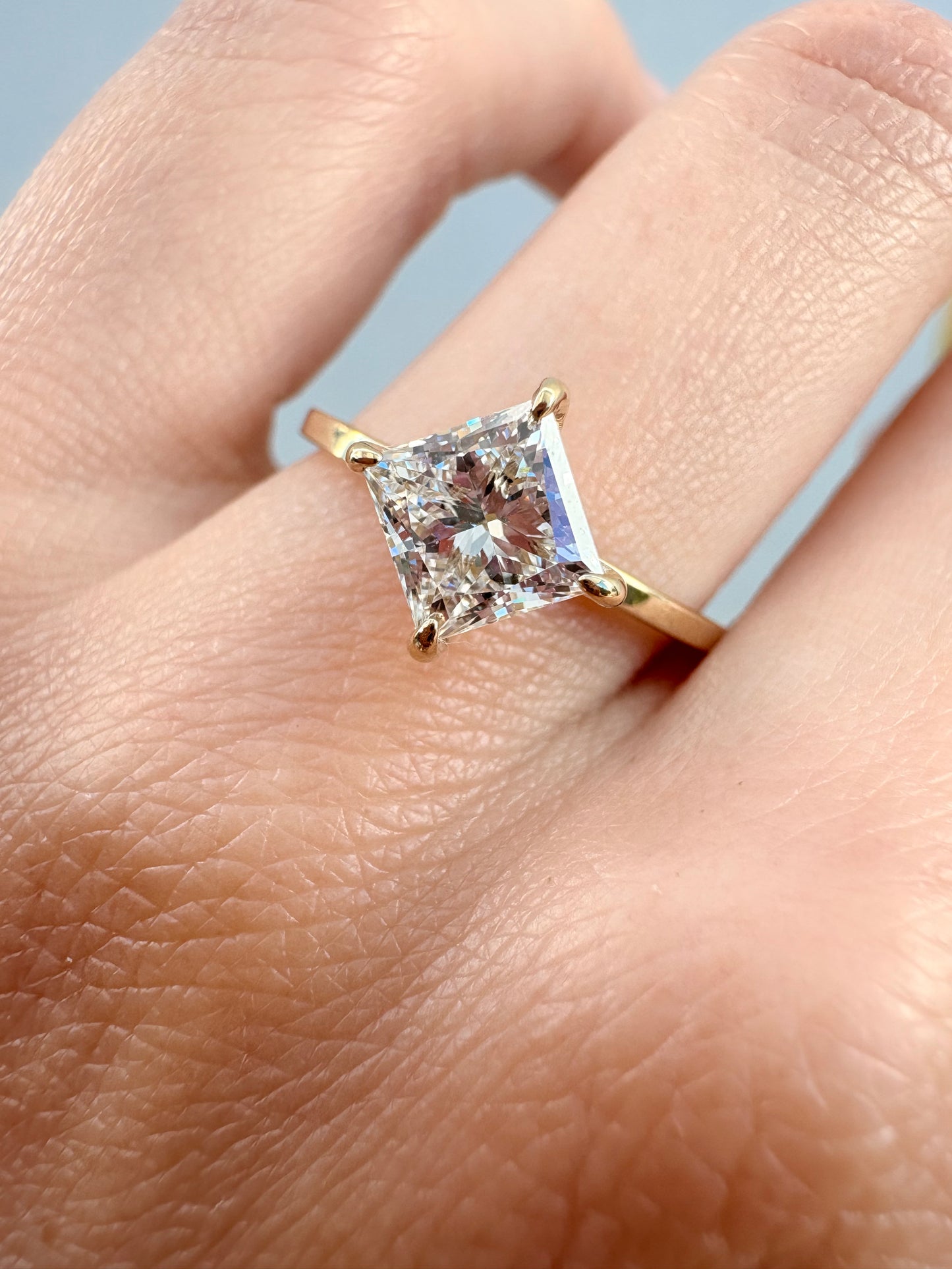 PRINCESS CUT DIAMOND COMPASS RING