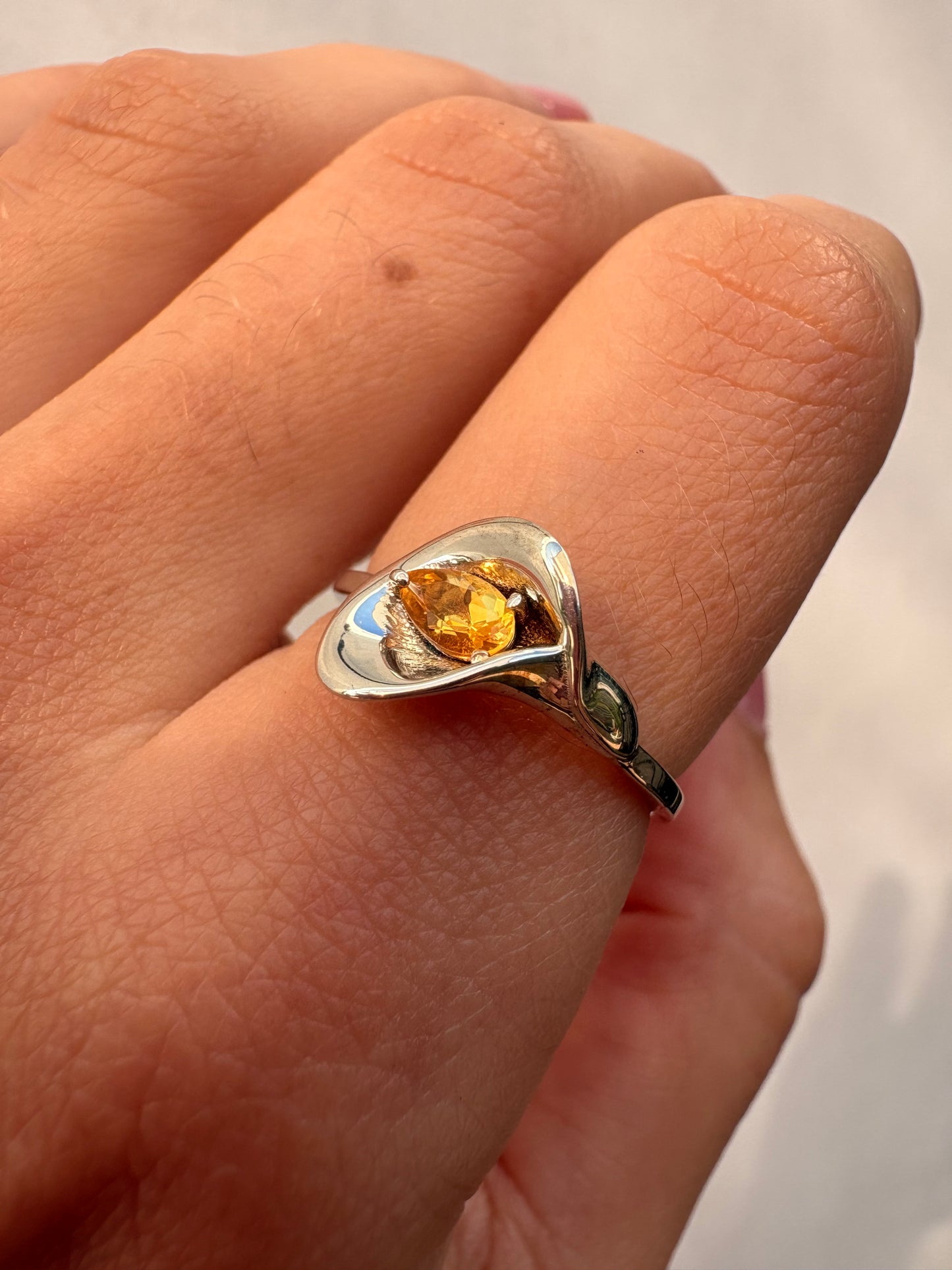 CITRINE CALLA LILY RING