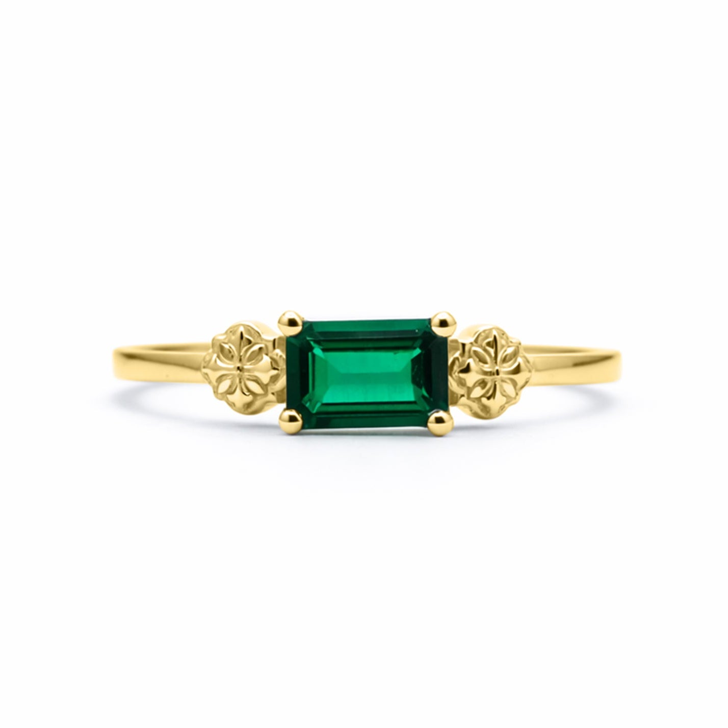 EMERALD CUT EMERALD MINI TALAVERA RING