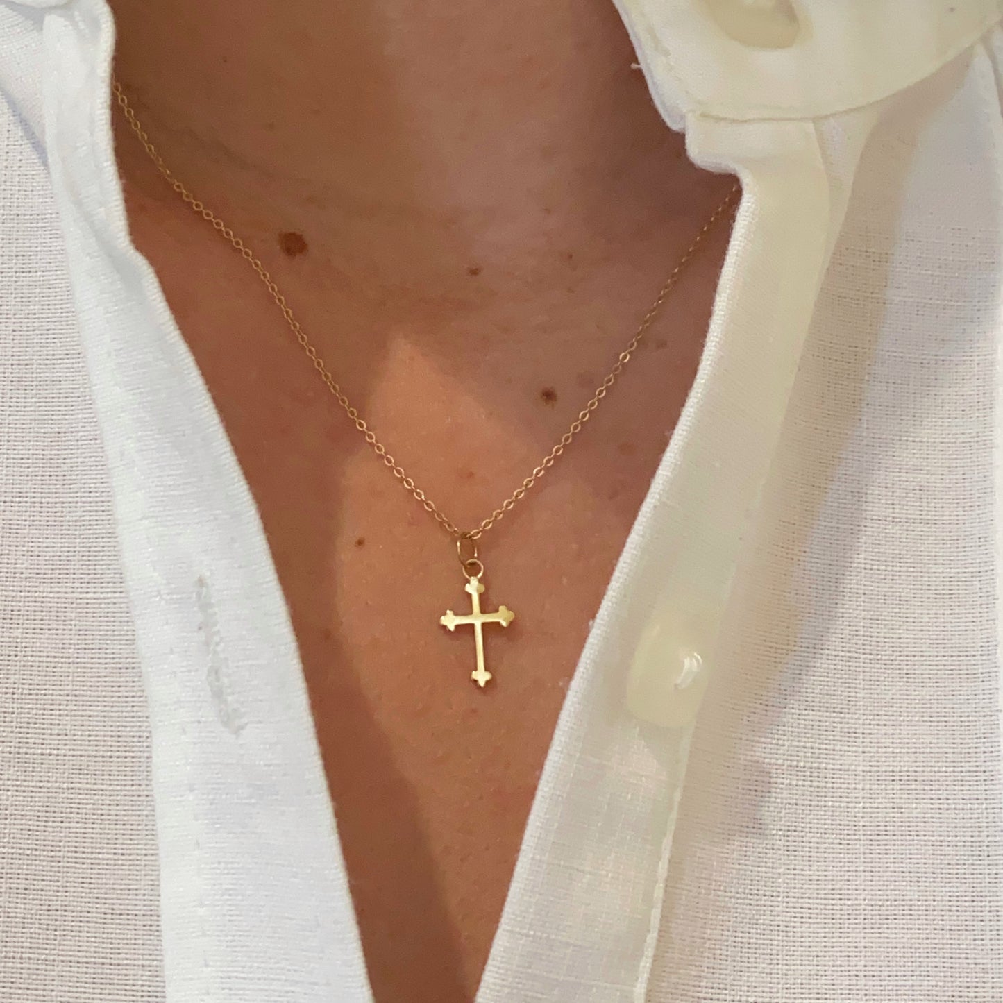 BUDDED CROSS NECKLACE