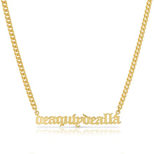 Load image into Gallery viewer, OLD ENGLISH CUBAN LINK NAME PLATE NECKLACE
