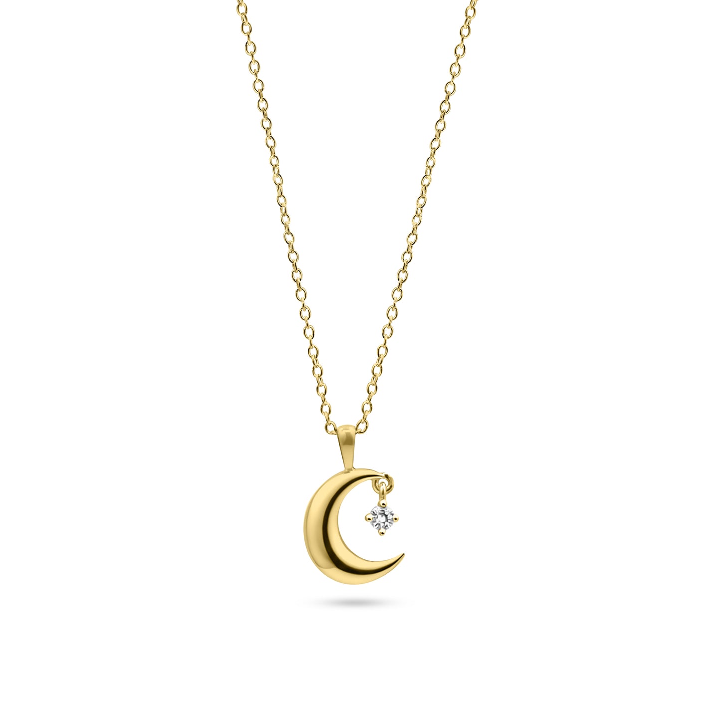 MOON AND DIAMOND STAR NECKLACE