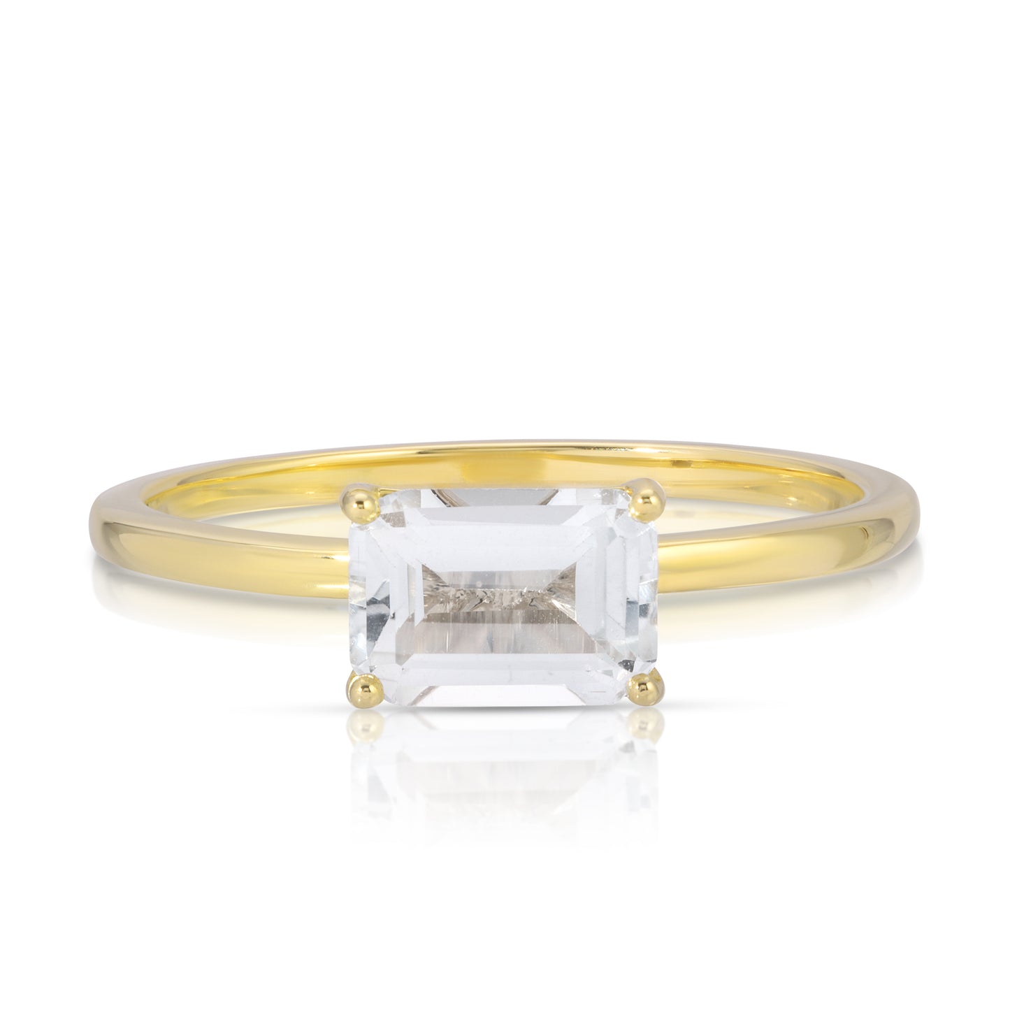HORIZONTAL EMERALD CUT DIAMOND RING