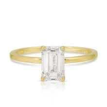 Load image into Gallery viewer, EMERALD CUT WHITE TOPAZ SOLITAIRE RING
