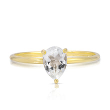 Load image into Gallery viewer, PEAR WHITE TOPAZ RING
