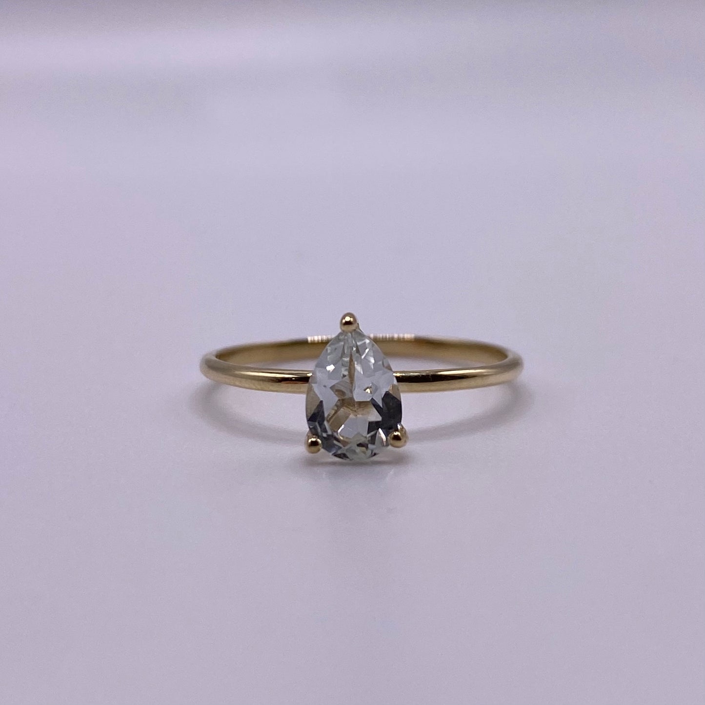 PEAR WHITE TOPAZ RING